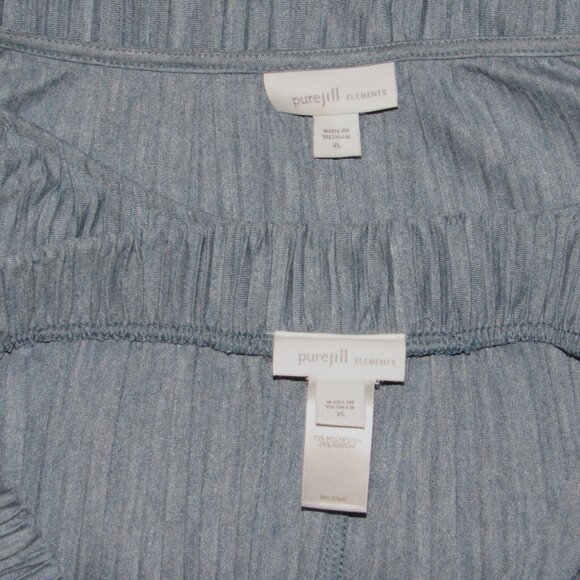 Pure Jill Elements Accordion Pleated Wide Leg Crop Palazzo Pants & Top Set sz XL - Picture 4 of 4